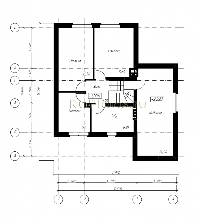 Планировка Дом с мансардой, гаражом Rg4986
