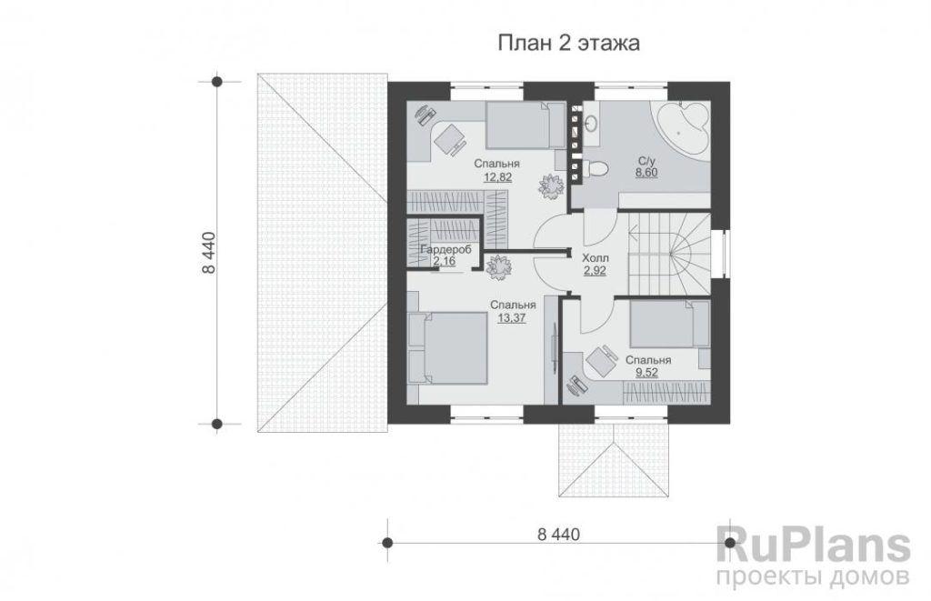 Планировка Двухэтажный жилой дом с террасой Rg6429