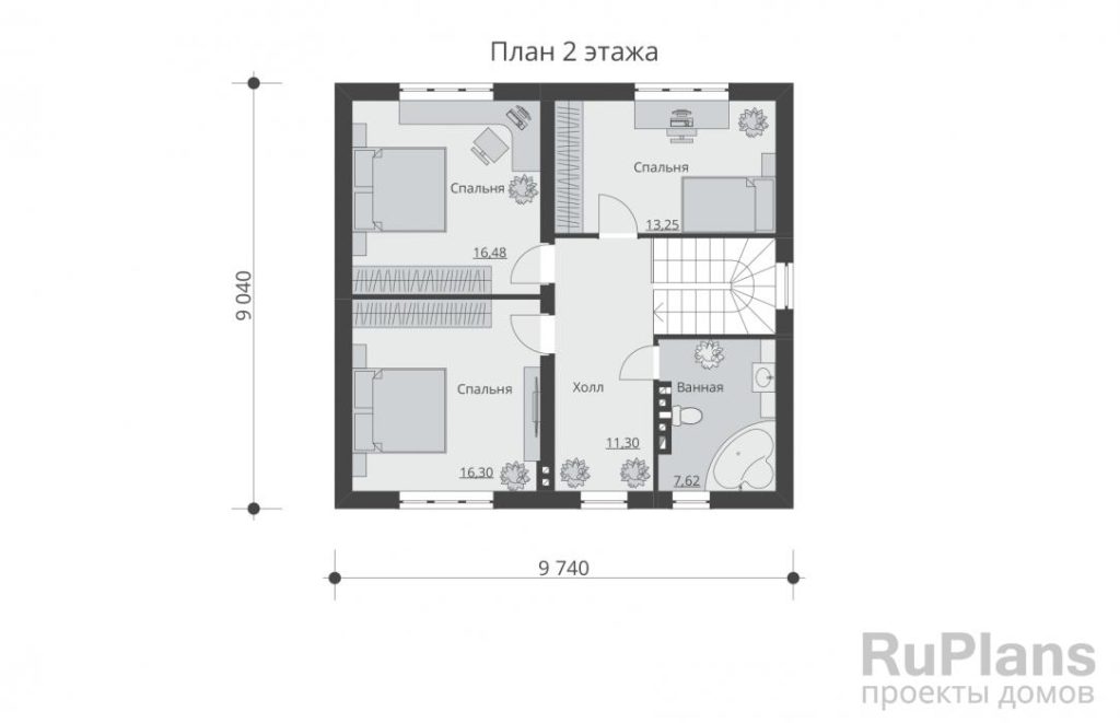 Планировка Двухэтажный дом с гаражом Rg5351