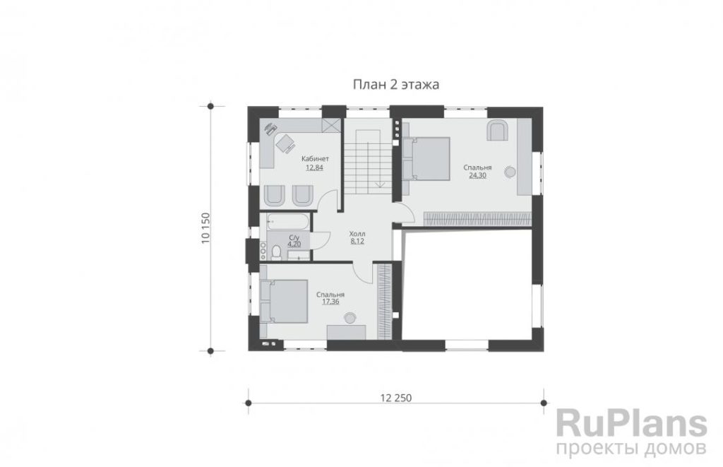 Планировка Двухэтажный дом с верандой Rg5611