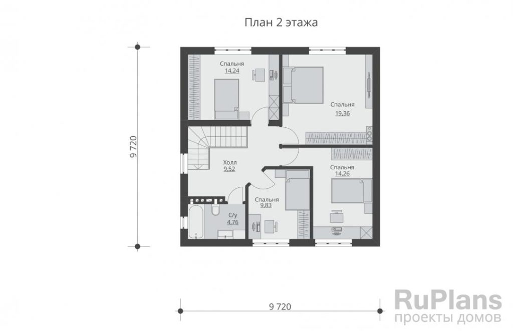 Планировка Двухэтажный дом с гаражом Rg5833