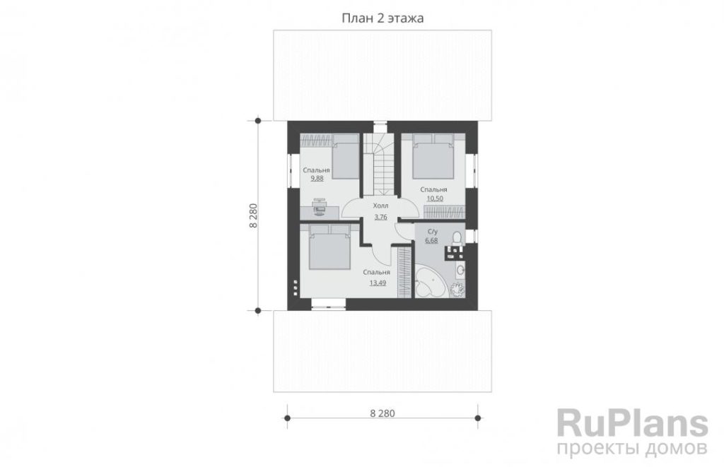 Планировка Двухэтажный жилой дом с навесом и верандой Rg5620