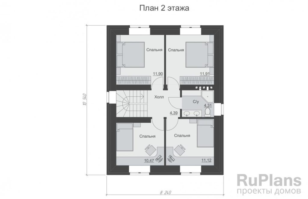 Планировка Проект двухэтажного жилого дома Rg5165