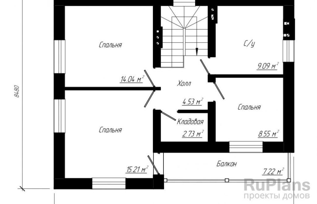 Планировка Проект двухэтажного дома в американском стиле Rg4822