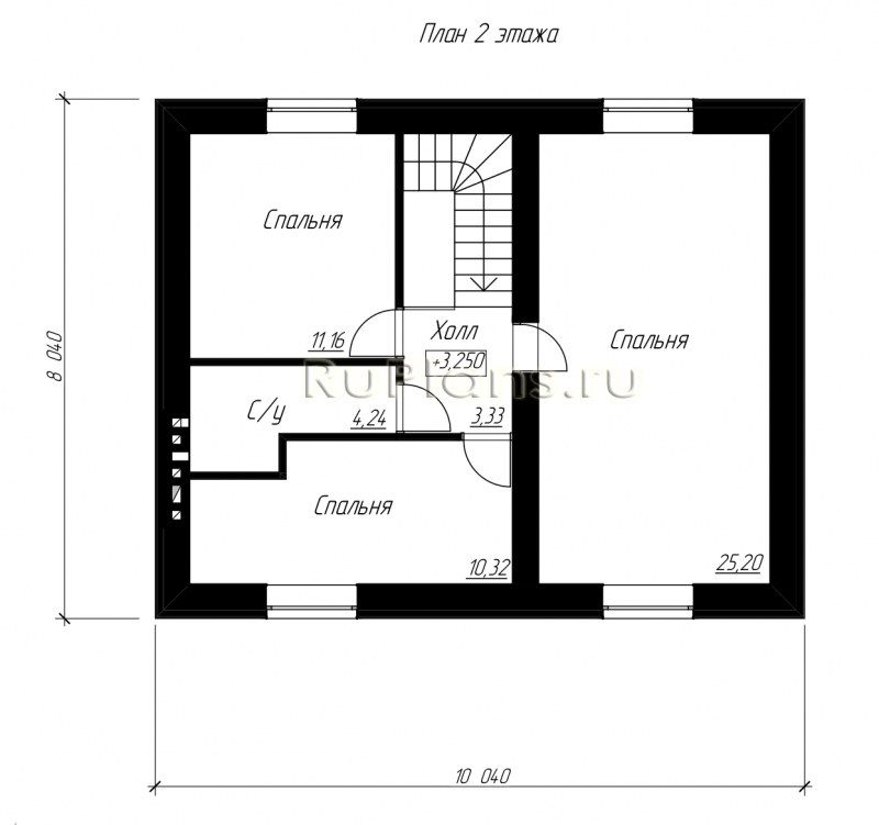 Планировка Проект лаконичного двухэтажного дома Rg4984