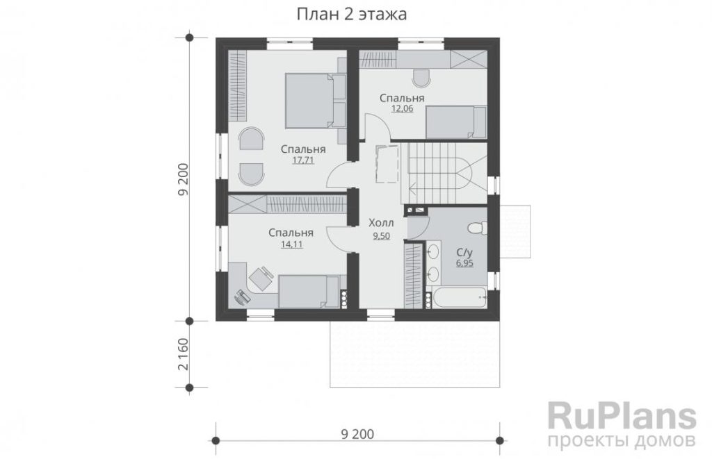 Планировка Проект двухэтажного жилого дома Rg5138
