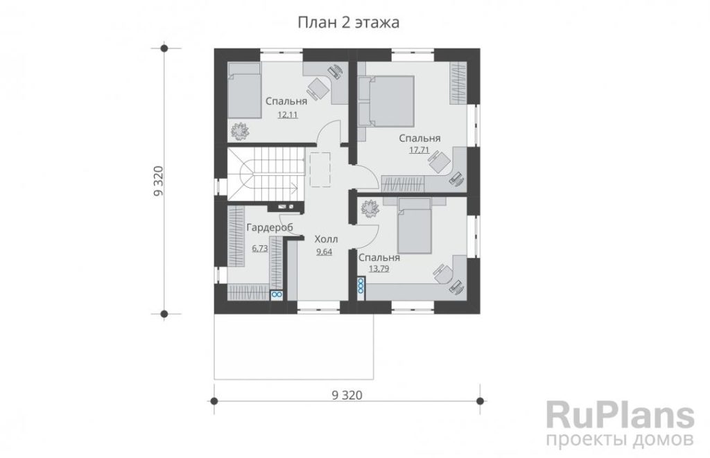 Планировка Проект  двухэтажного жилого дома с террасой Rg5506