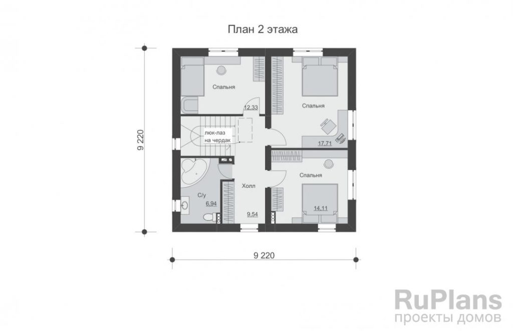 Планировка Проект двухэтажного дома с террасой Rg5583