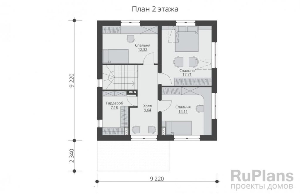 Планировка Двухэтажный жилой дом с террасой Rg5343