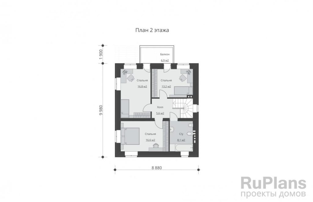 Планировка Проект двухэтажного дома Rg4784