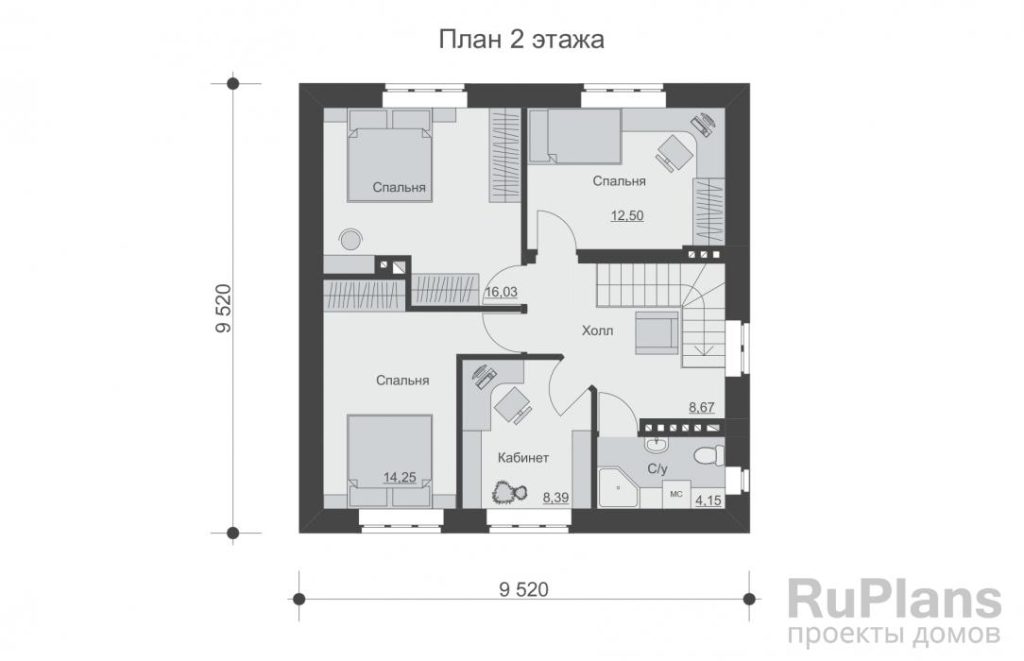Планировка Двухэтажный дом Rg5246