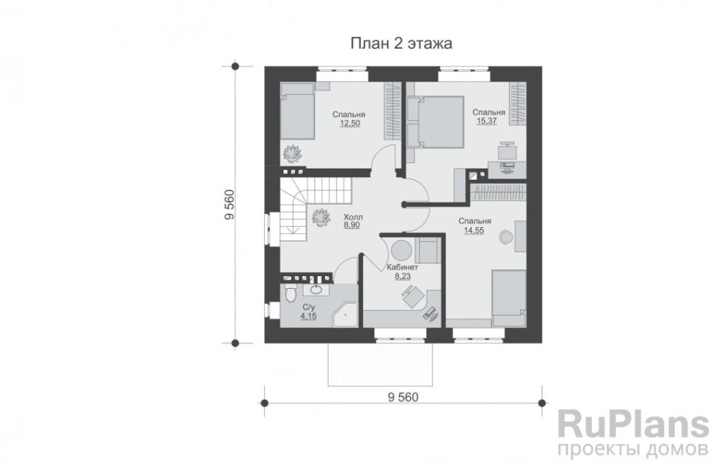 Планировка Двухэтажный жилой дом Rg5697