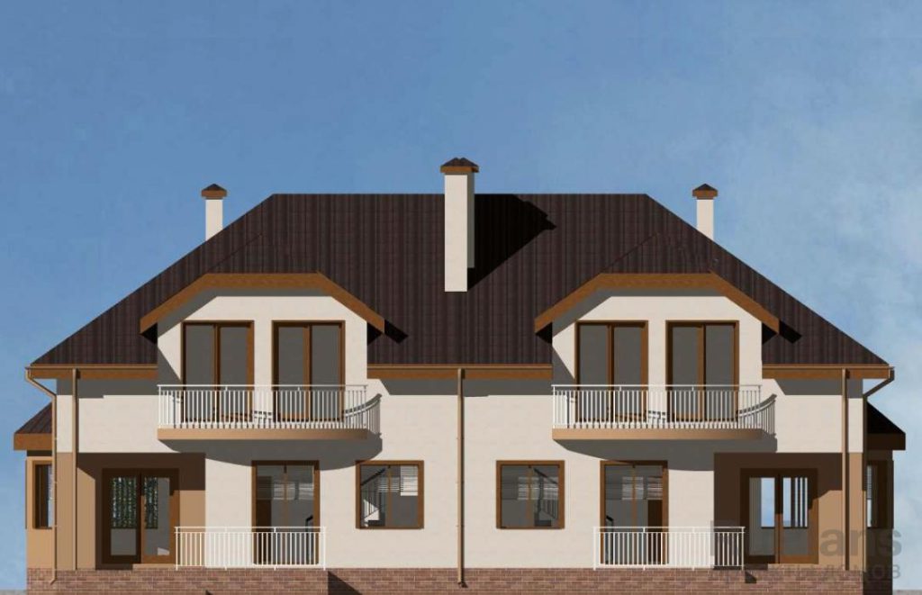 Дом с мансардой, гаражом, террасой и балконами Rg3208 — фото 5