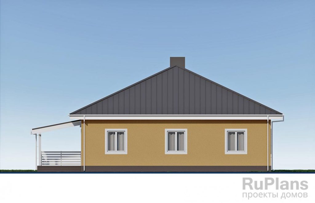 Одноэтажный дом с террасой, 5 спальнями и отделкой штукатуркой Rg6139 — фото 6