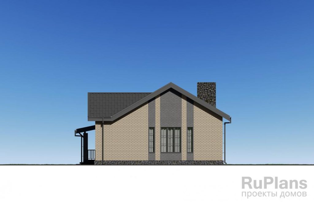 Одноэтажный дом с террасой, 3 спальнями и отделкой облицовочным кирпичом Rg6225 — фото 6