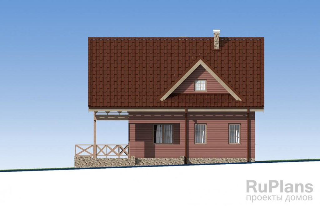 Проект одноэтажного дома с мансардой и террасой Rg5482 — фото 6