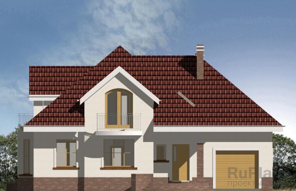 Проект компактного одноэтажного дома с гаражом и мансардой Rg3361 — фото 7