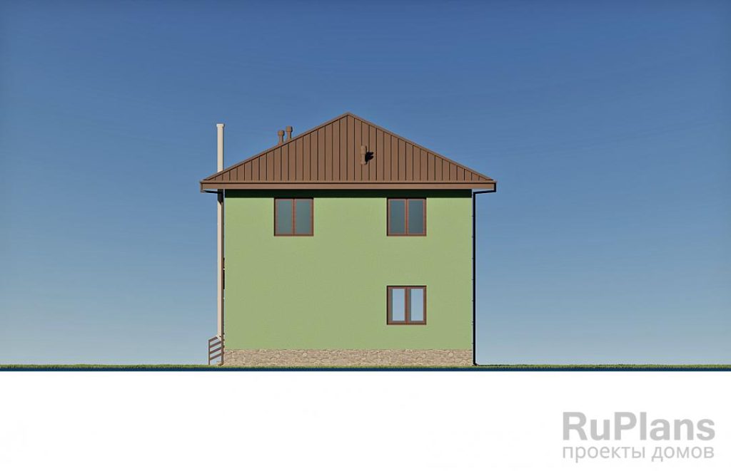 Двухэтажный индивидуальный жилой дом с камином в гостиной и крыльцом Rg6043 — фото 7