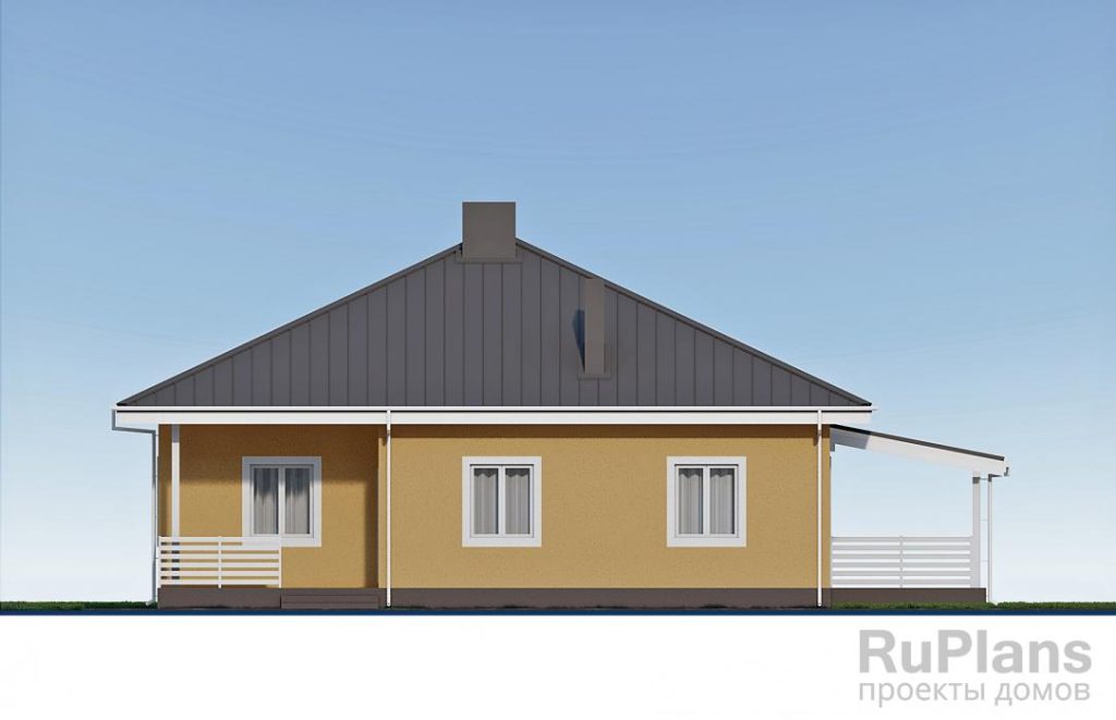 Одноэтажный дом с террасой, 5 спальнями и отделкой штукатуркой Rg6139 — фото 8