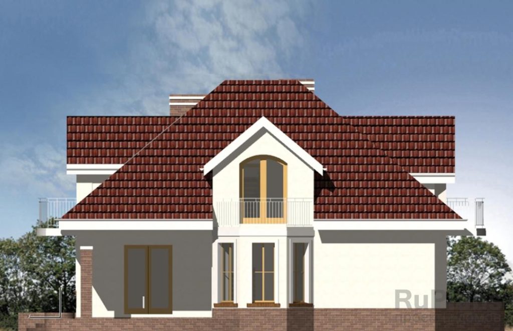 Проект компактного одноэтажного дома с гаражом и мансардой Rg3361 — фото 8