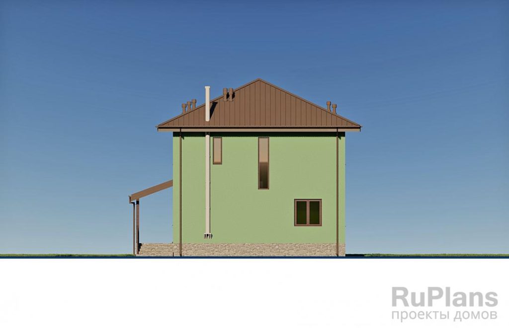 Двухэтажный индивидуальный жилой дом с камином в гостиной и крыльцом Rg6043 — фото 8