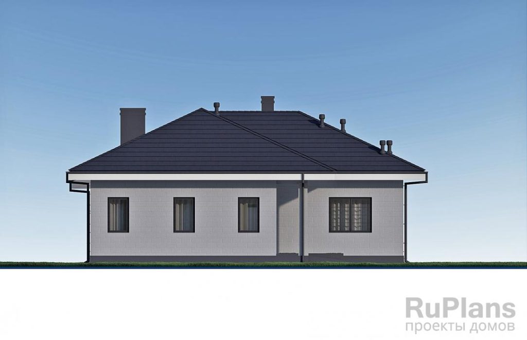 Одноэтажный дом с террасой, гаражом и кабинетом Rg6069 — фото 8