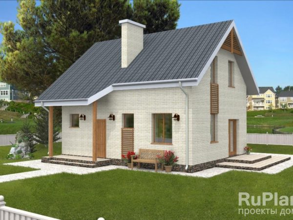 Дом с мансардой и террасой Rg1618