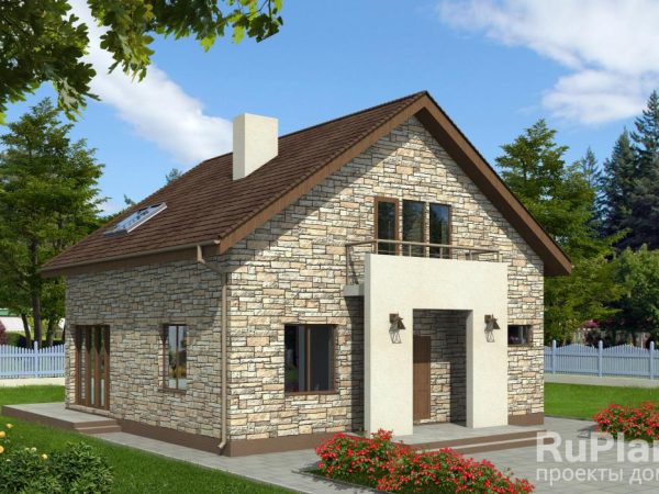 Экономный коттедж с мансардой Rg4729