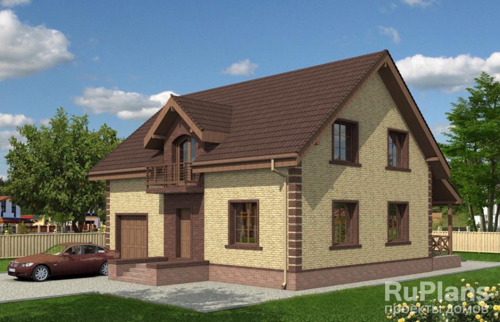 Частный дом с мансардой и гаражом Rg4032