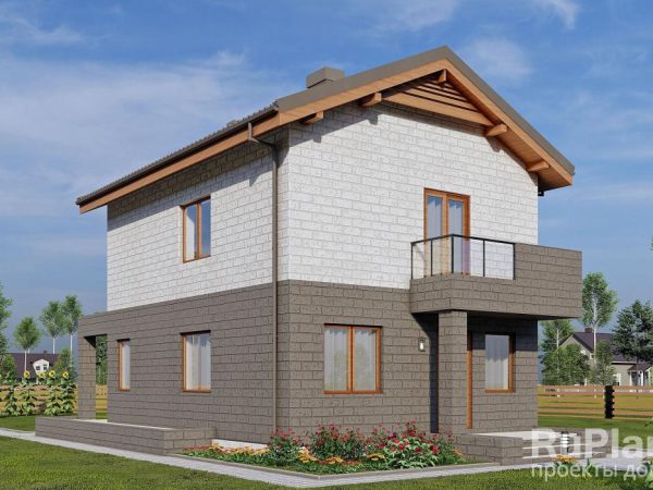 Двухэтажный дом с  террасой и балконом Rg5113