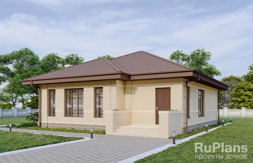 Одноэтажный дом с просторной гостиной, двумя спальнями и выходом на чердак Rg6059