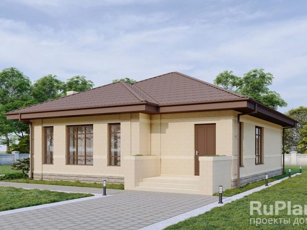Одноэтажный дом с просторной гостиной, двумя спальнями и выходом на чердак Rg6059