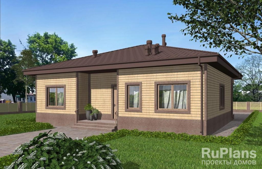 Одноэтажный дом с тремя спальнями, камином и террасой Rg6130