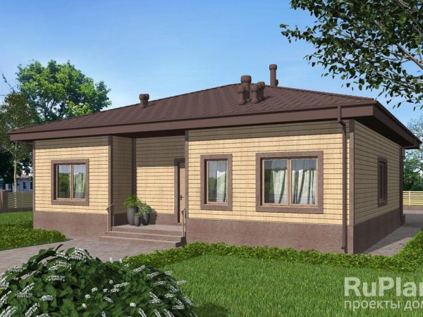 Одноэтажный дом с тремя спальнями, камином и террасой Rg6130