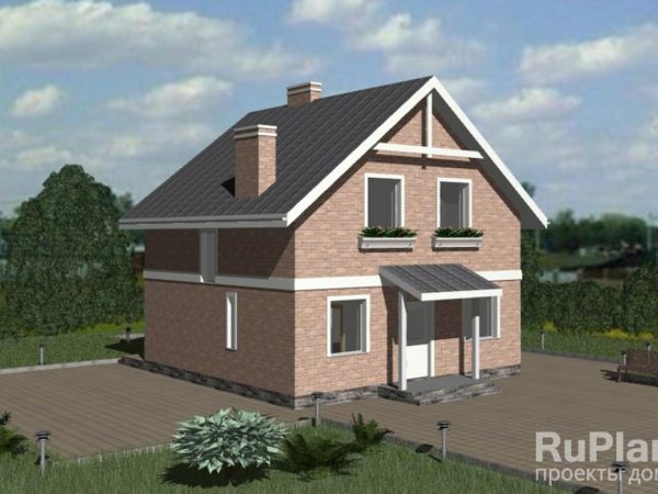Дом с мансардой и  террасой Rg3322
