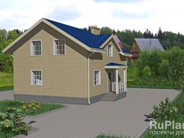 Дом с мансардой и эркером Rg3812