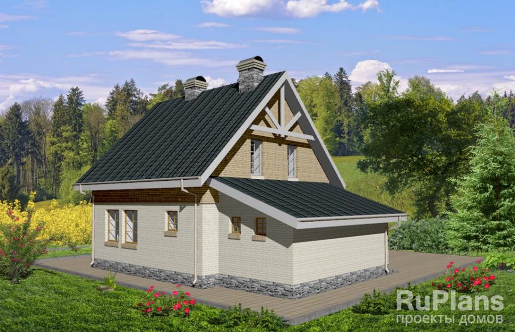 Компактный коттедж из керамзитобетонных блоков Rg3666