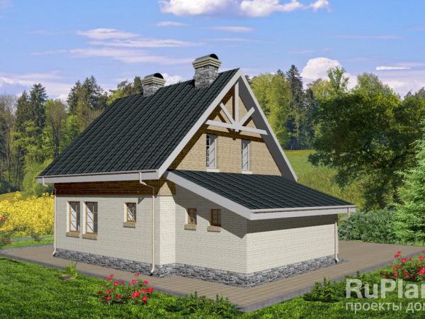Компактный коттедж из керамзитобетонных блоков Rg3666
