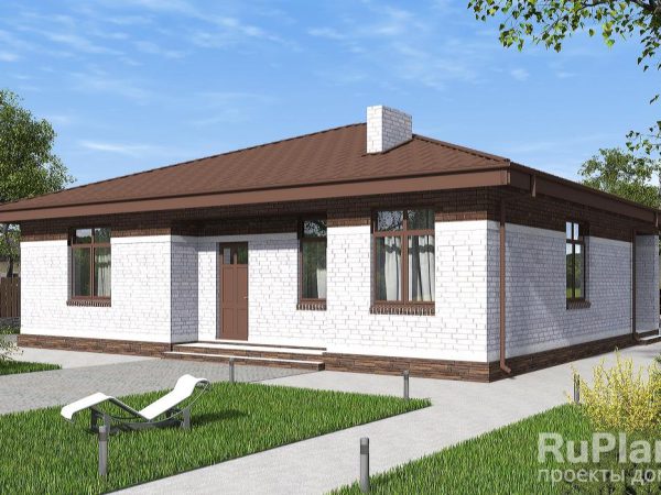 Одноэтажный дом с террасой, тремя спальнями и двумя санузлами Rg6284