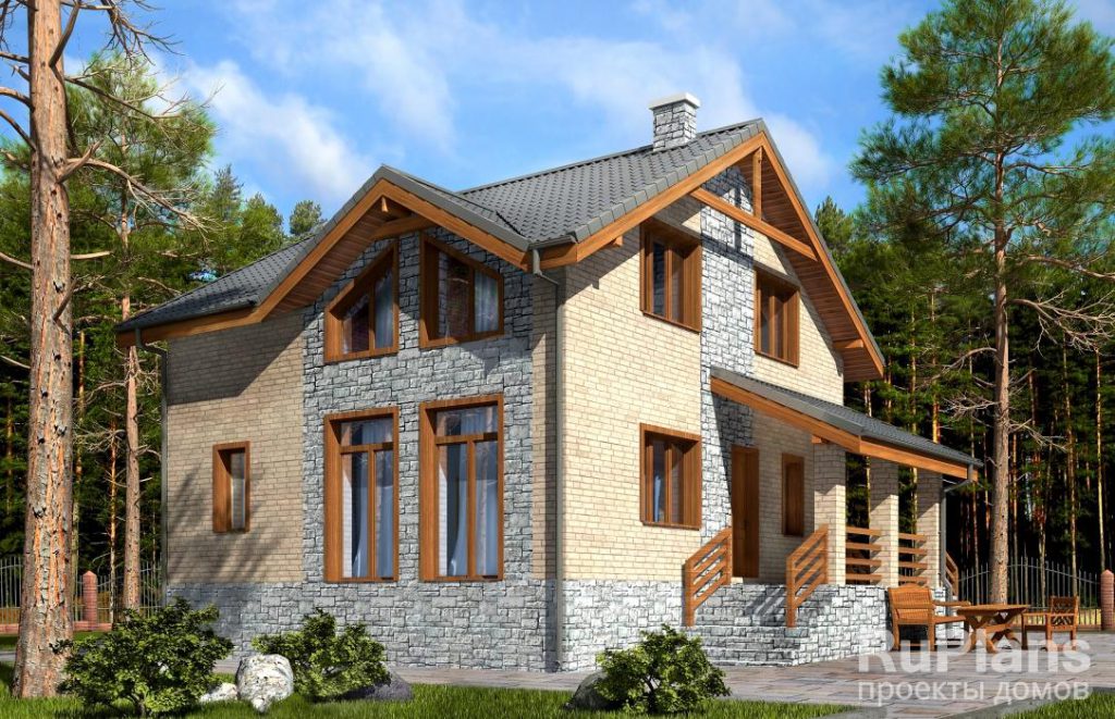 Проект удобного кирпичного дома Rg3906