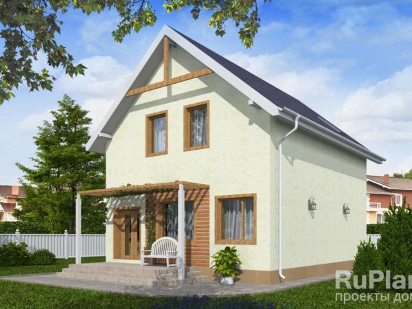 Дом с мансардой и террасой Rg3569