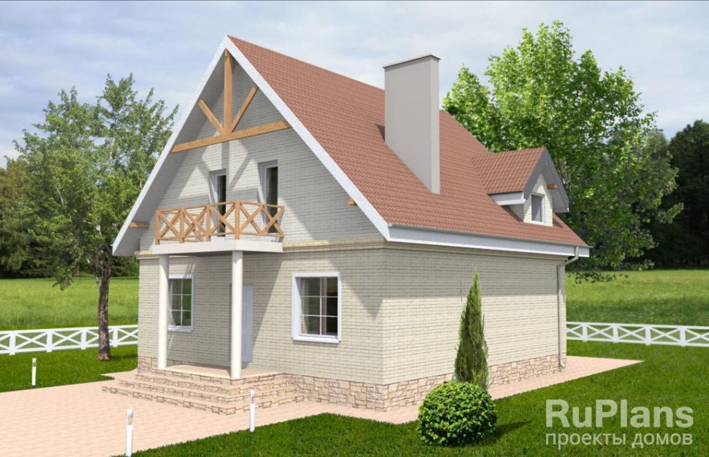 Проект дома с мансардой, 11х10 м Rg3561