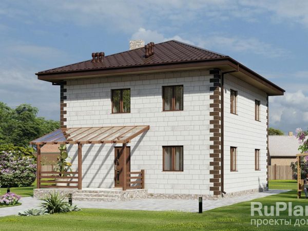 Двухэтажный жилой дом с террасой Rg5446