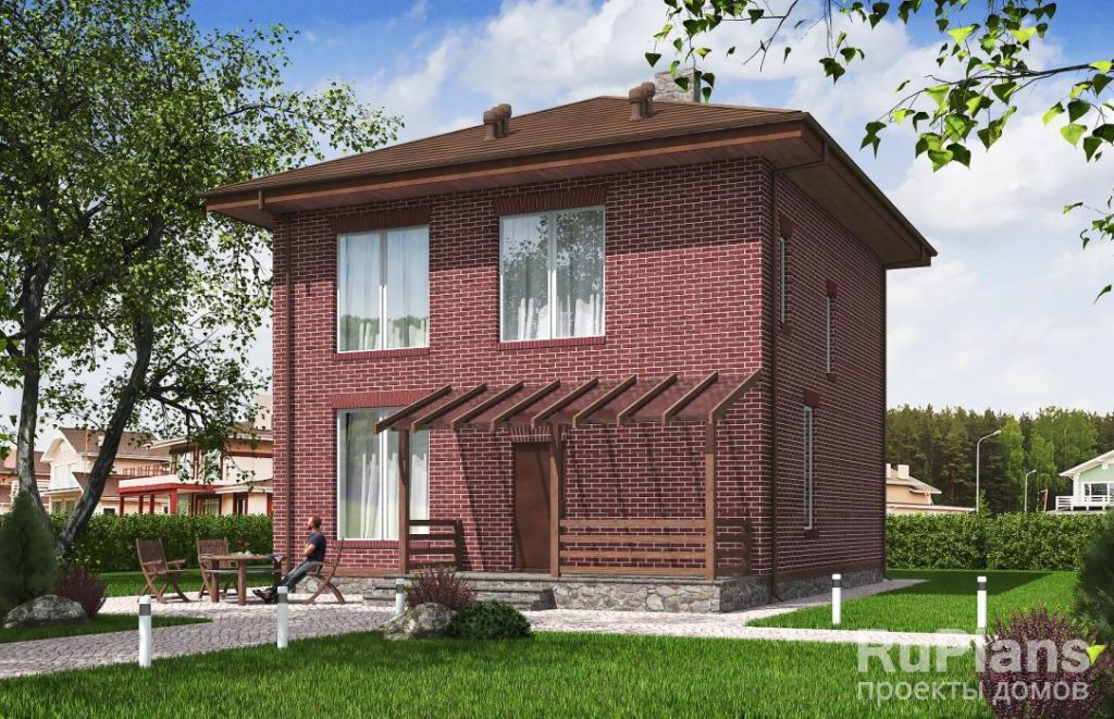 Двухэтажный жилой дом с террасой Rg5256
