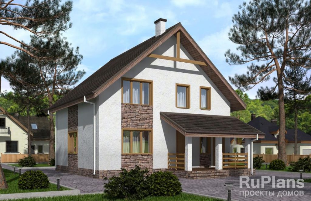 Аккуратный дом с мансардой Rg3842