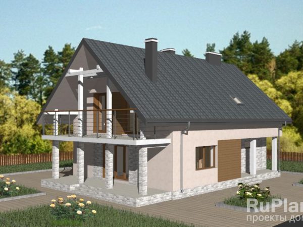 Современный уютный коттедж с мансардным этажом Rg3667