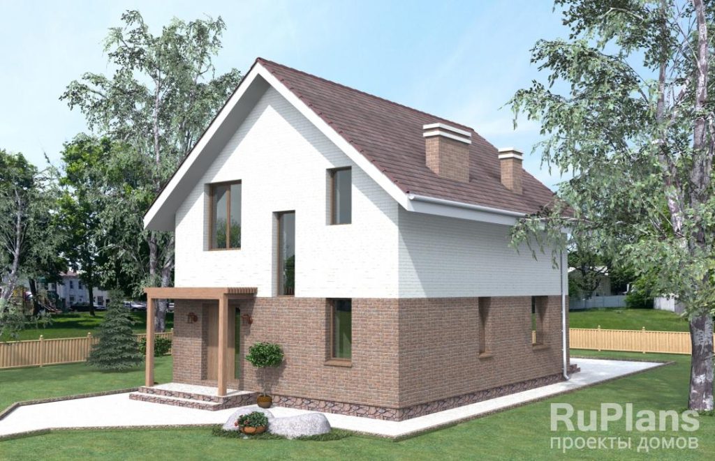 Аккуратный дом с мансардой Rg3855