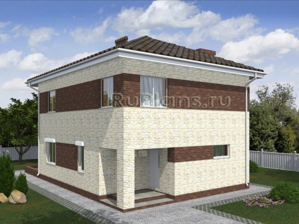 Проект компактного двухэтажного дома с террасой Rg5029