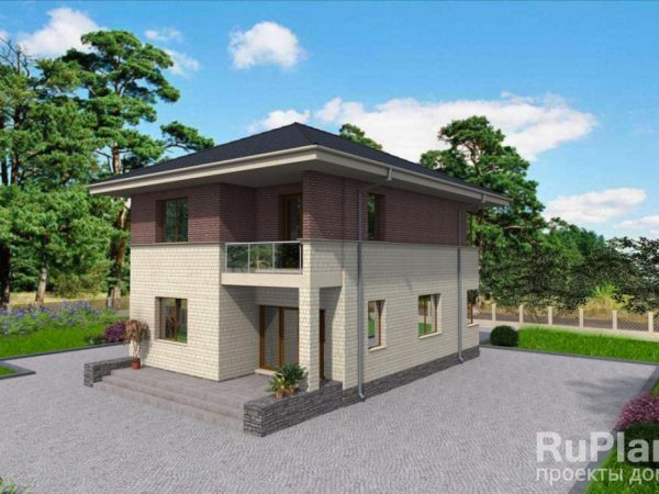 Двухэтажный дом с гаражом,  террасой и балконом Rg3317