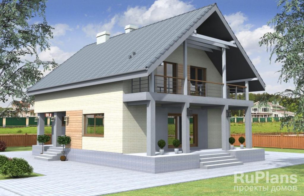 Проект дома с мансардой и террасой Rg4028 — фото 2